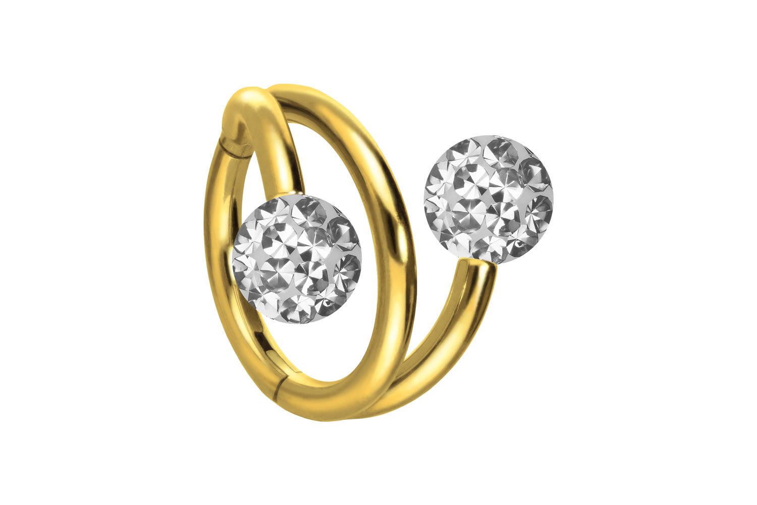 Titan Segmentring Clicker Piercing mit Innengewinde 3 RINGE + 2 EPOXY-KUGELN